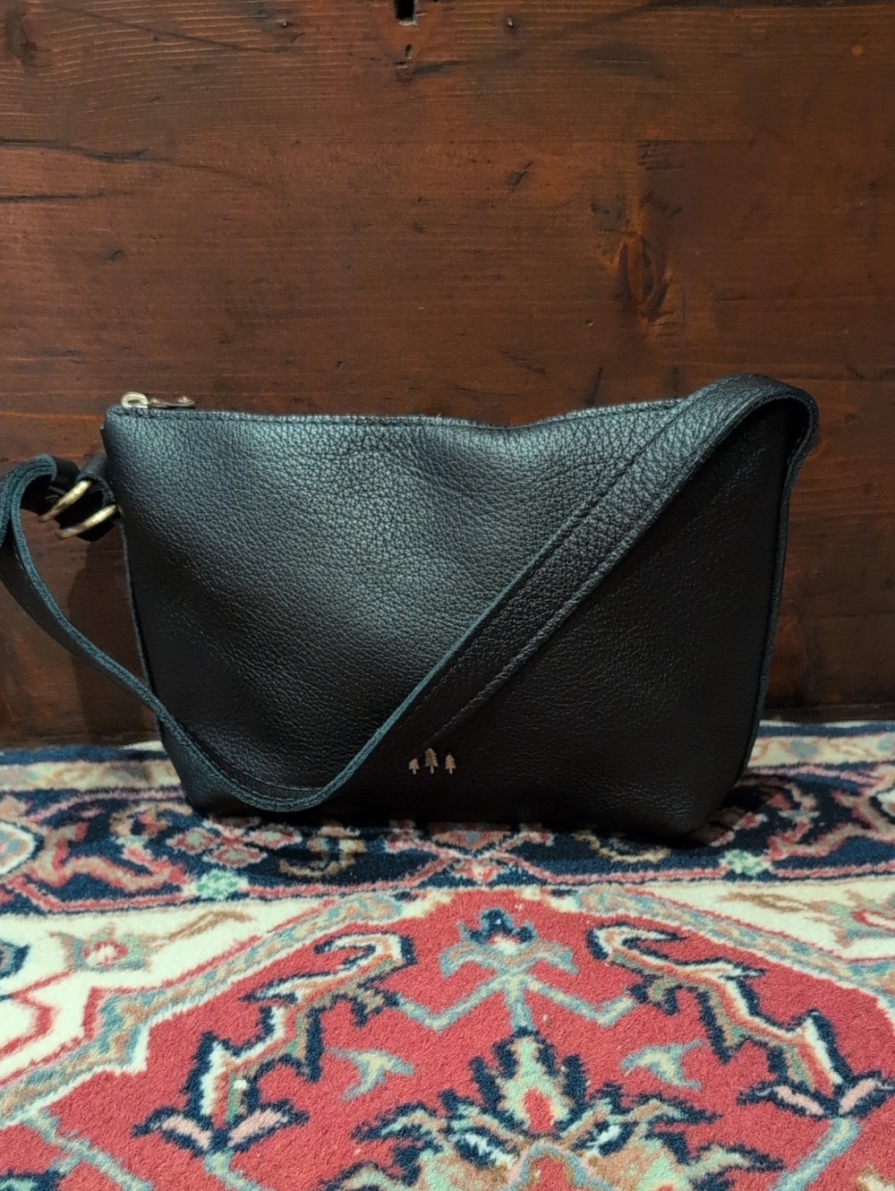 Small Slouchy Bag By Portland Leather Goods In Pebbled Black Leather - Picture 2 of 14